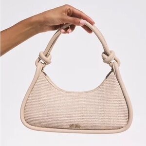 Cream Woven Handbag